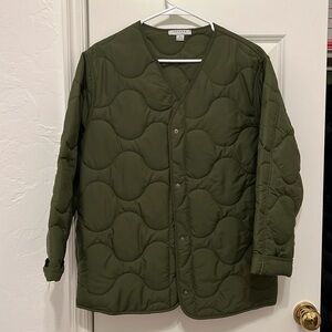 Army Green Favlux Quilted Jacket